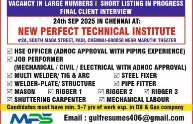UAE Oil & Gas Company Hiring